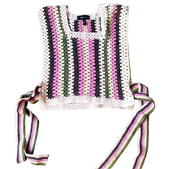 Anthro In Our Nature Square Neck Crochet Vest OS NWT - Picture 2 of 7